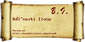 Bánszki Ilona névjegykártya