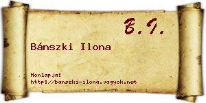 Bánszki Ilona névjegykártya